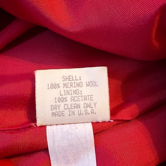 Kristen Blake 100% Merino Wool Dolman Sleeve Red Vintage Jacket Coat - Medium - Picture 8 of 14